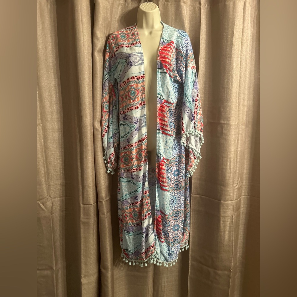 K50. Jasse Colorful Patterned Kimono with Tassels size M
